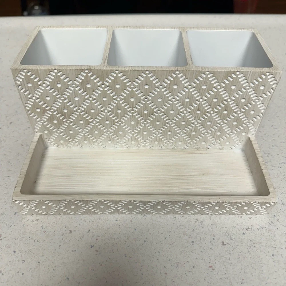 T.J.Maxx Cream Vanity Tray with White Accents